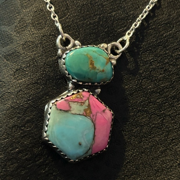 Turquoise and Cotton Candy Necklace